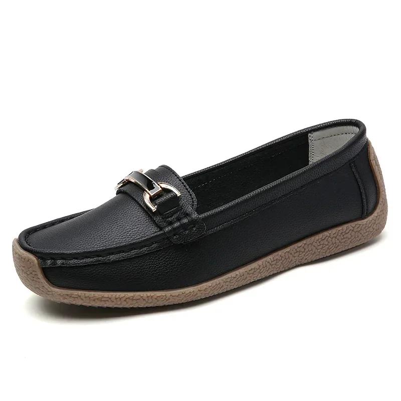 New Spring Summer Women Flats Leather Moccasins Woman Casual Shoes Slip-on Loafers Female Boat Shoes Chaussure Femme Mujer