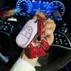 Koreaanse Strass Franse Bulldog Sleutelhanger Blingbling High-end Kristallen Hond Hanger Creatieve Prachtige Strass Autosleutelhanger