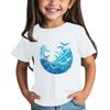 Children's Fashion Daily Printed Round Neck Short Sleeved Casual T-shirt Top