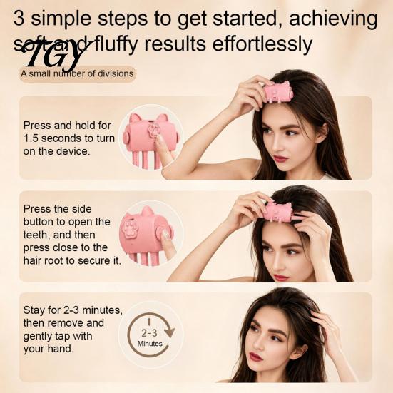 Rechargeable Hair Volumizing Tool 2Pcs Heated Volume Clip for Roots, Fine Fluffy Root Flat Hair, Cordless Lifter Comb with 2 Heat Settings