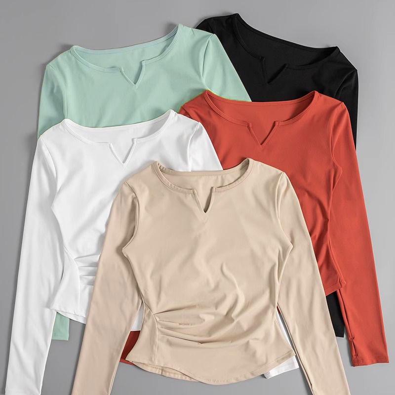 Slimming Yoga Suit Set: Women's V-Neck Quick-Dry Sports Top & Tight Training Pants