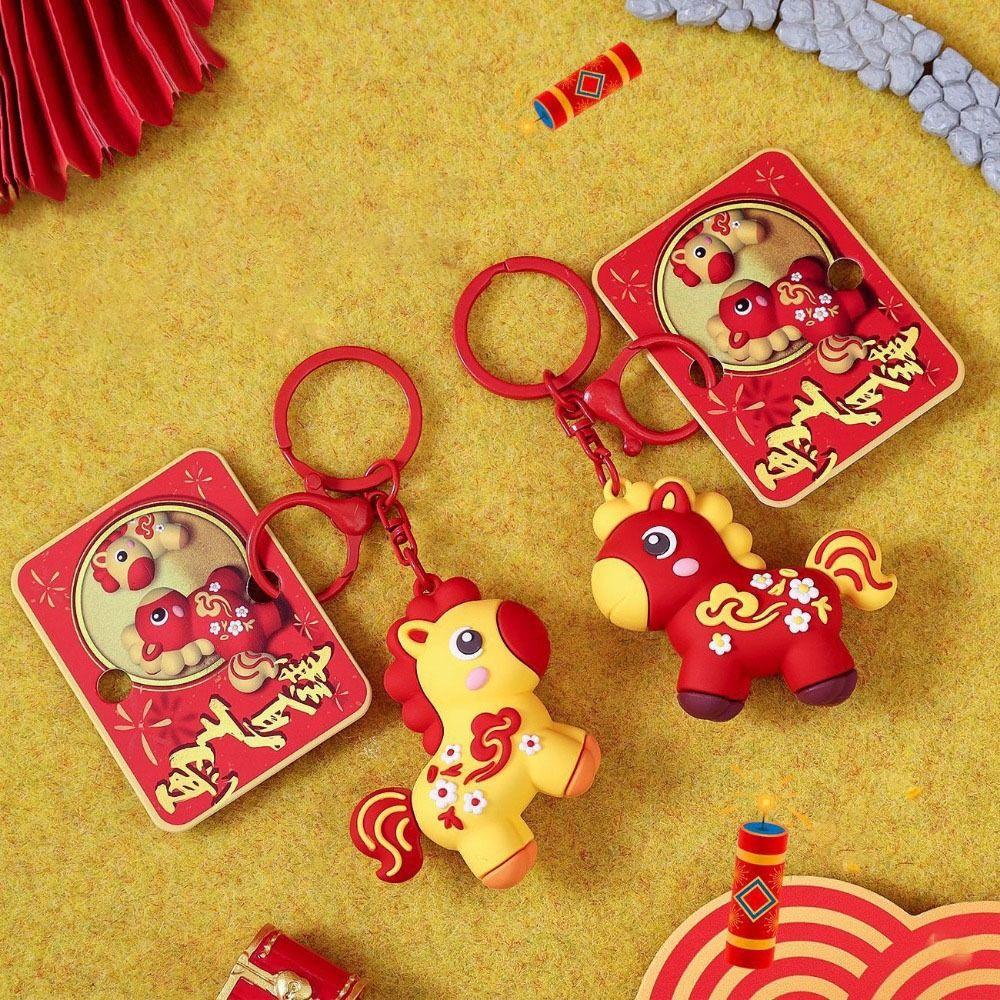 Hängender Schmuck Schlüsselanhänger Pferd Jahr des Pferdes Pferde-Design Schlüsselring Tierkreiszeichen Pony-Schlüsselanhänger Pferdejahr