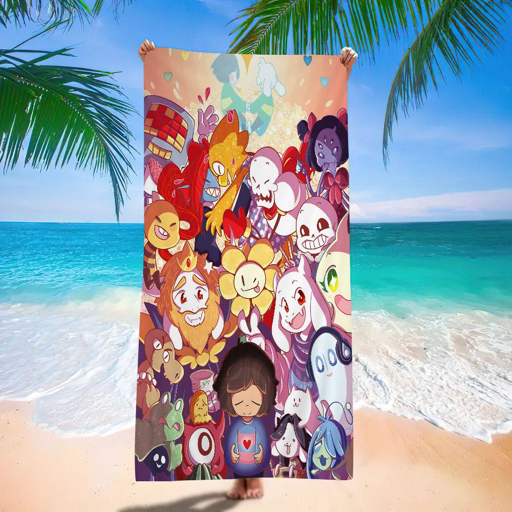 Game U-Undertale Bath Towel Microfiber Soft Water Absorbing Breathable For Girl Kids Decorative Cartoon Beach Towel