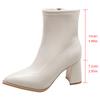 Fashion AAutumn Winter Pointed Toe Thick Heel Women Ankle Boots Fashion Female Slimming Short Booties Zapatos De Mujer
