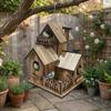 Handmade Wooden Bird House Multiple Holes Bird Feeder Weather Resistant Outdoor Birdhouse  Backyard