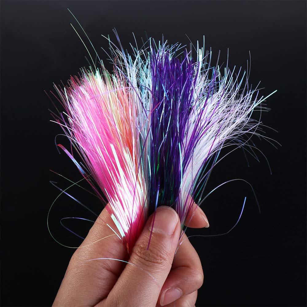 Shining Fly Fishing Fly Tying Materials Assist Hooks Line Jig Hook Streamer Fly Tying Tinsel