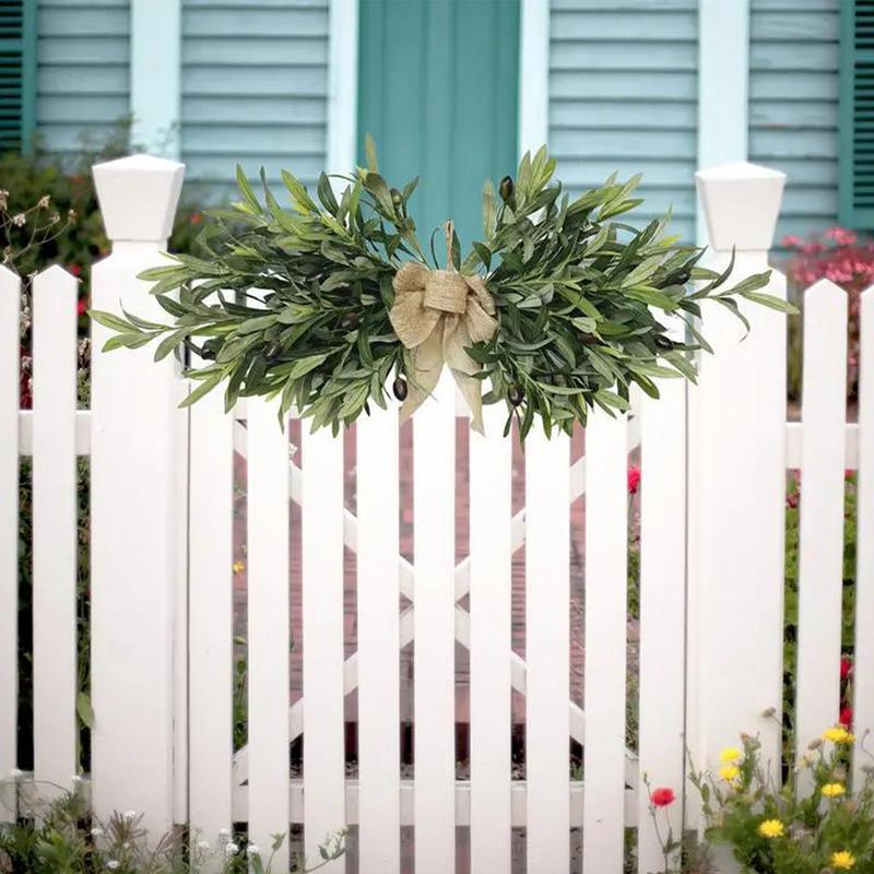 Artificial Olive Wreaths For Front Door Fake Olive Leaf Garland Greenery Wreath Decor For Wedding Arch Parties Fireplace Wall