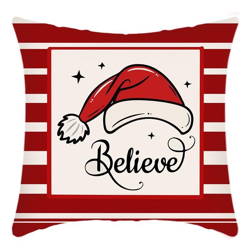 

Новая Рождественская наволочка с принтом Рождественского лося и Санта-Клауса, украшение жилища, праздничная наволочка 45 * 45Cm pillowcase