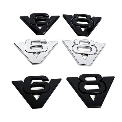 1X Metalowe 3D Stylizacja Samochodu V6 V8 Pojemność Logo Błotnik Bagażnik Tylny Naklejka Emblemat Odznaka Naklejka