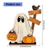Holz Kürbis Geisterhaftes Tischschild Handgefertigtes Holzschild Halloween Dekoration Für Regal Kaminsims Schreibtisch Fensterdekoration
