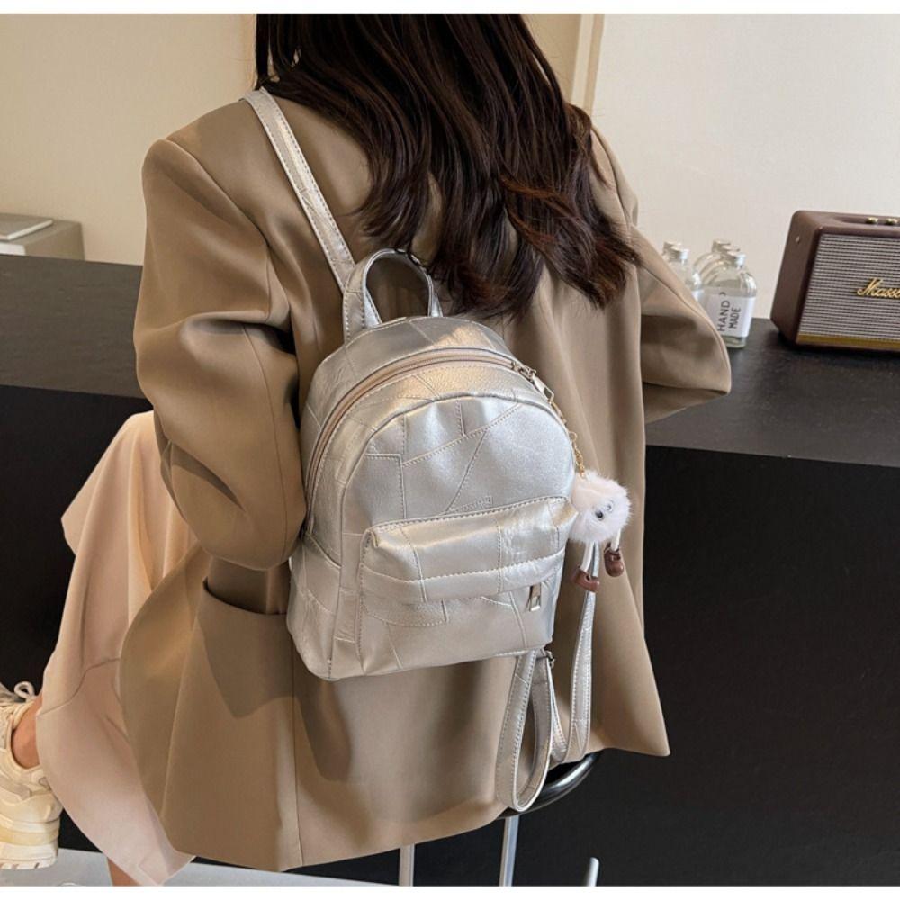 Fashion Large Capacity Mini Backpacks PU Leather Waterproof Travel Bag Solid Color Students Backpack Women