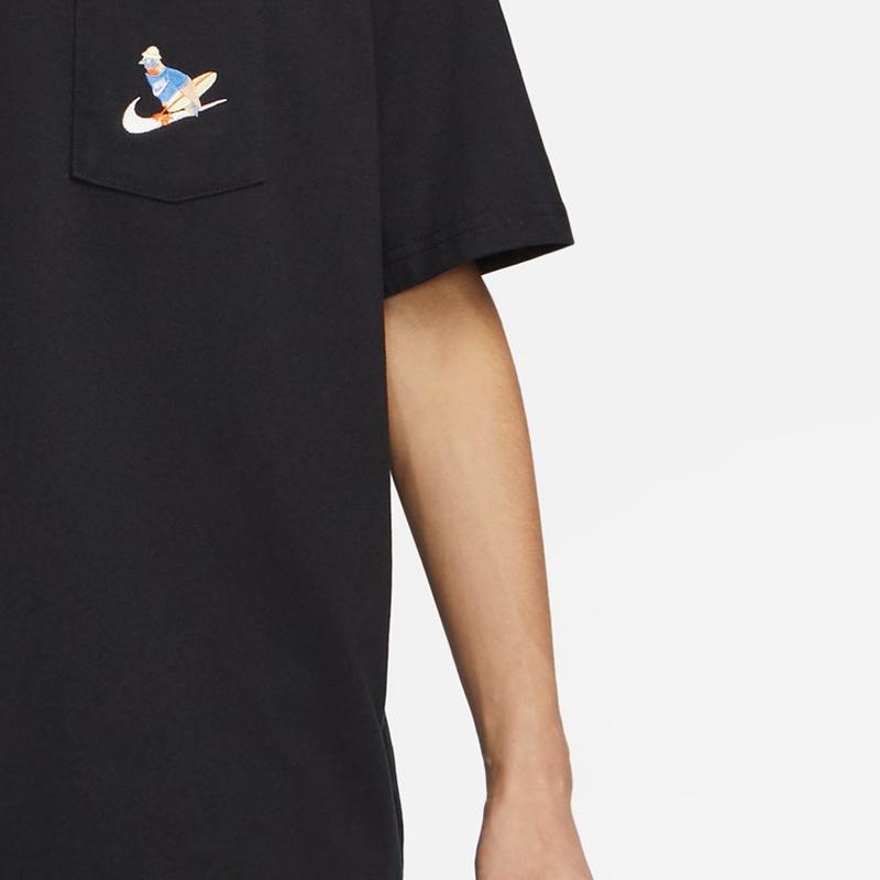 Nike T Shirts Men's Black Crew Neck Moderate Straight Fit FQ0351-010