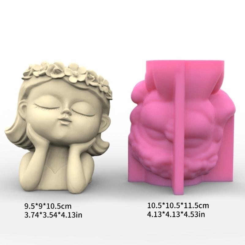 Pen Holder Flower Pot Silicone Mold Wreath Girls Concrete Mold DIY Decoration Tools Succulent Planter Making Supplies