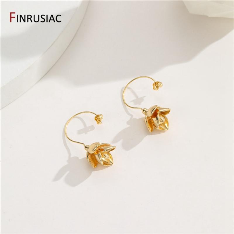 FINRUSIAC Позолоченные Винтажные Серьги-Листья Для Женщин Преувеличенные Длинные Серьги-Гвоздики Крючки Цветочные Серьги-Крючки Модные Женские Украшения