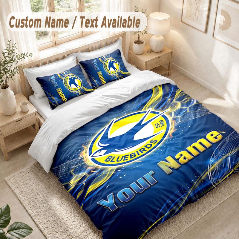 Custom Name Bedding Set 3 PiecesCardiff City Print Duvet Cover + 2 Pillowcases Soft Bed Decor