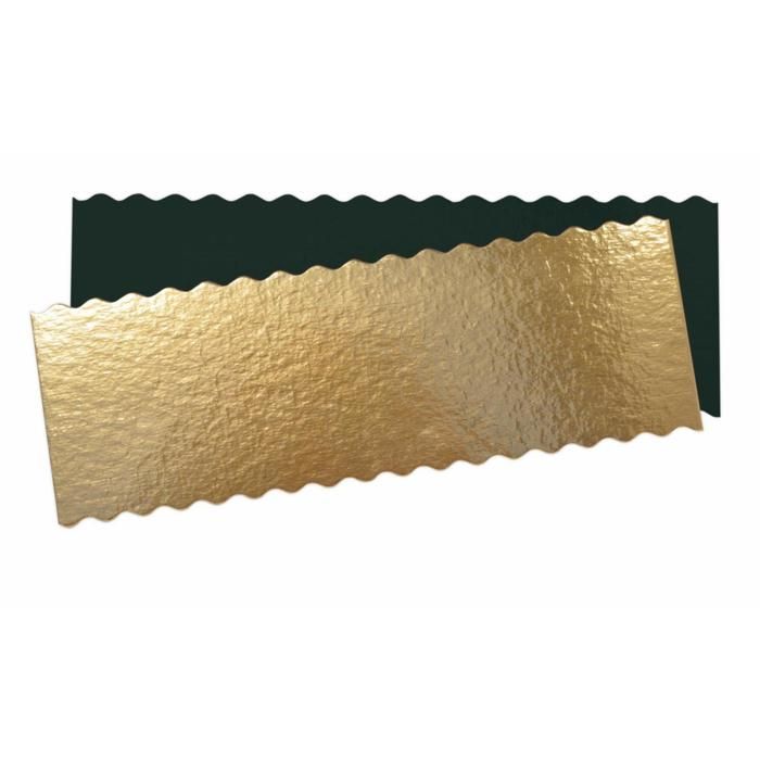 Lot de 5 supports - SCRAPCOOKING - Pour cakes &amp; bûches - 30x10cm - Or/noir