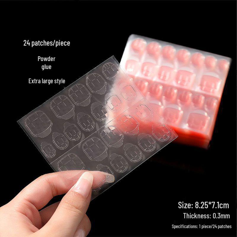 

«Ультралипкая водостойкая прозрачная двухсторонняя лента для дизайна ногтей — розовые желеобразные полоски» Larger Pink Jelly - M/L