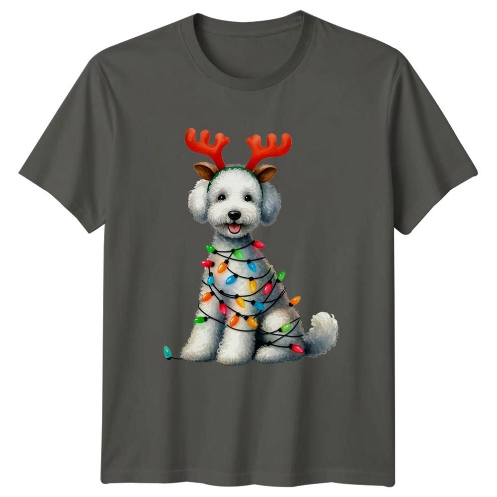 Christmas Dog Reindeer Antlers Holiday Unisexs TShirt Unisexs Tee Graphic Unisex S