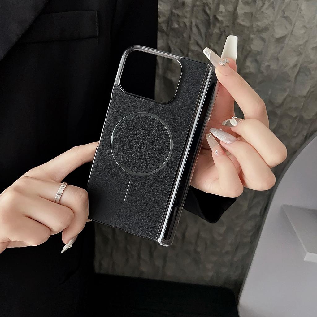 For Google Pixel 10 Pro Fold Phone Magnetic Case Leather + PC Protective Cover