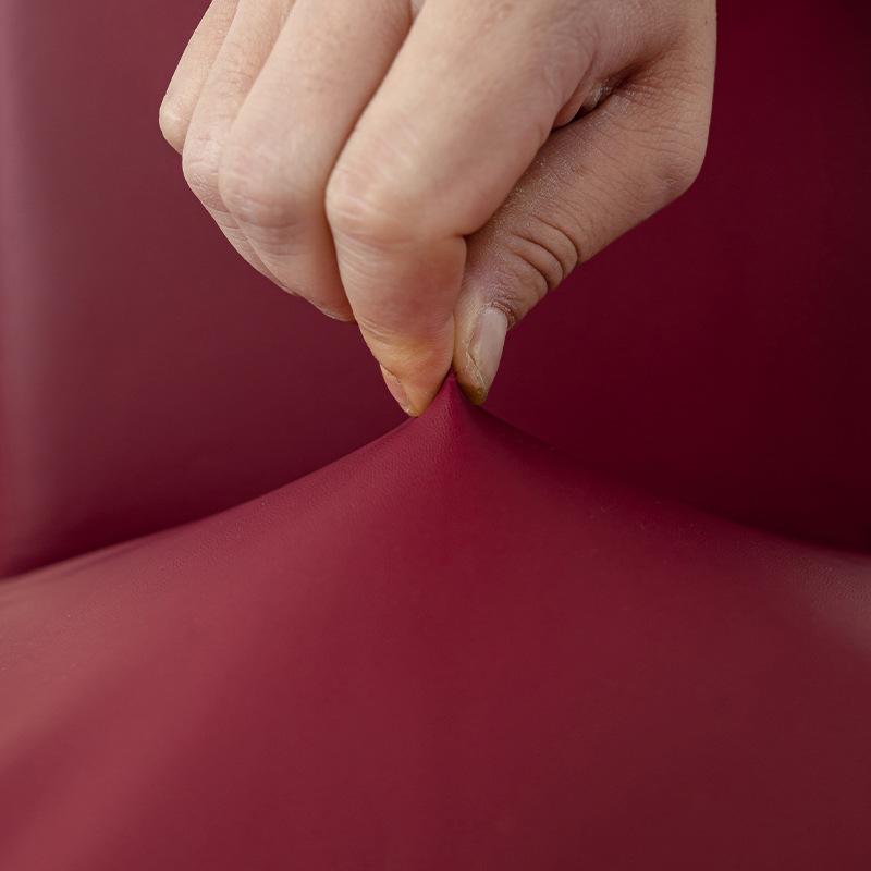 Leather Chair Cover Waterproof, Oil-proof and Non-slip Chair Cover Home Solid Color Thickened Dining Chair Cover