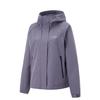 Lettuce Edge Water-Resistant Hooded Letter Print Loose Cycling Camping Windbreaker Women Outerwear Charcoal-Purple AFDU940-6