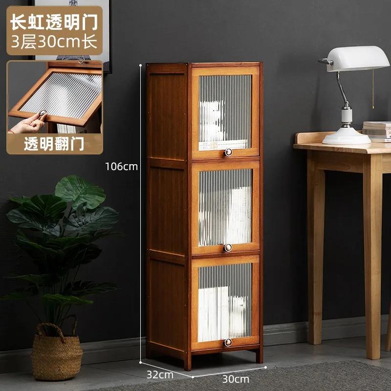 Bamboo Doors Bookcase Nordic Display Organizer Sideboards Bookcase Minimalist Storage Etagere Rangement Furniture For Livingroom