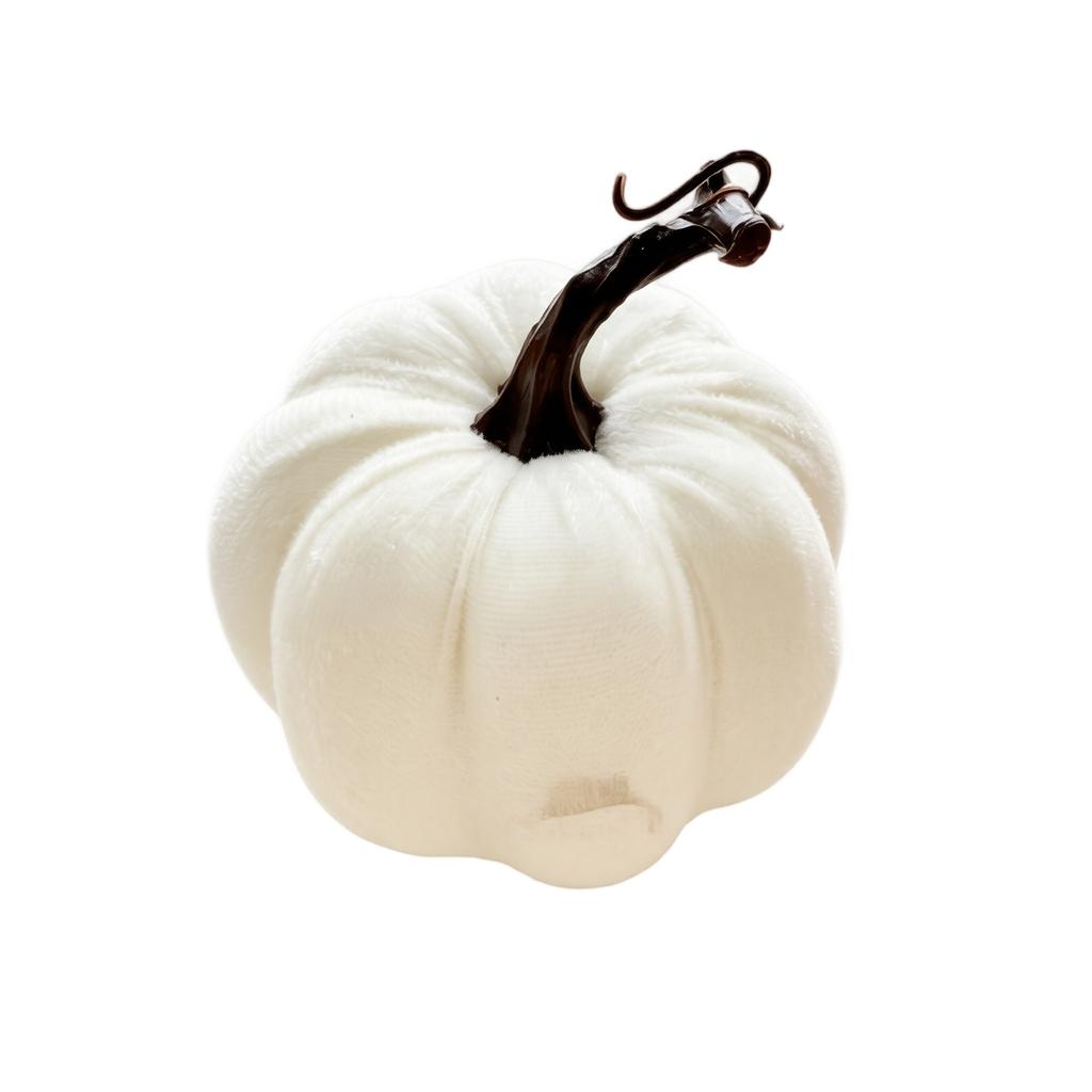 Halloween Velvet Pumpkin 13 Inch Decoration for Fall Home Accents