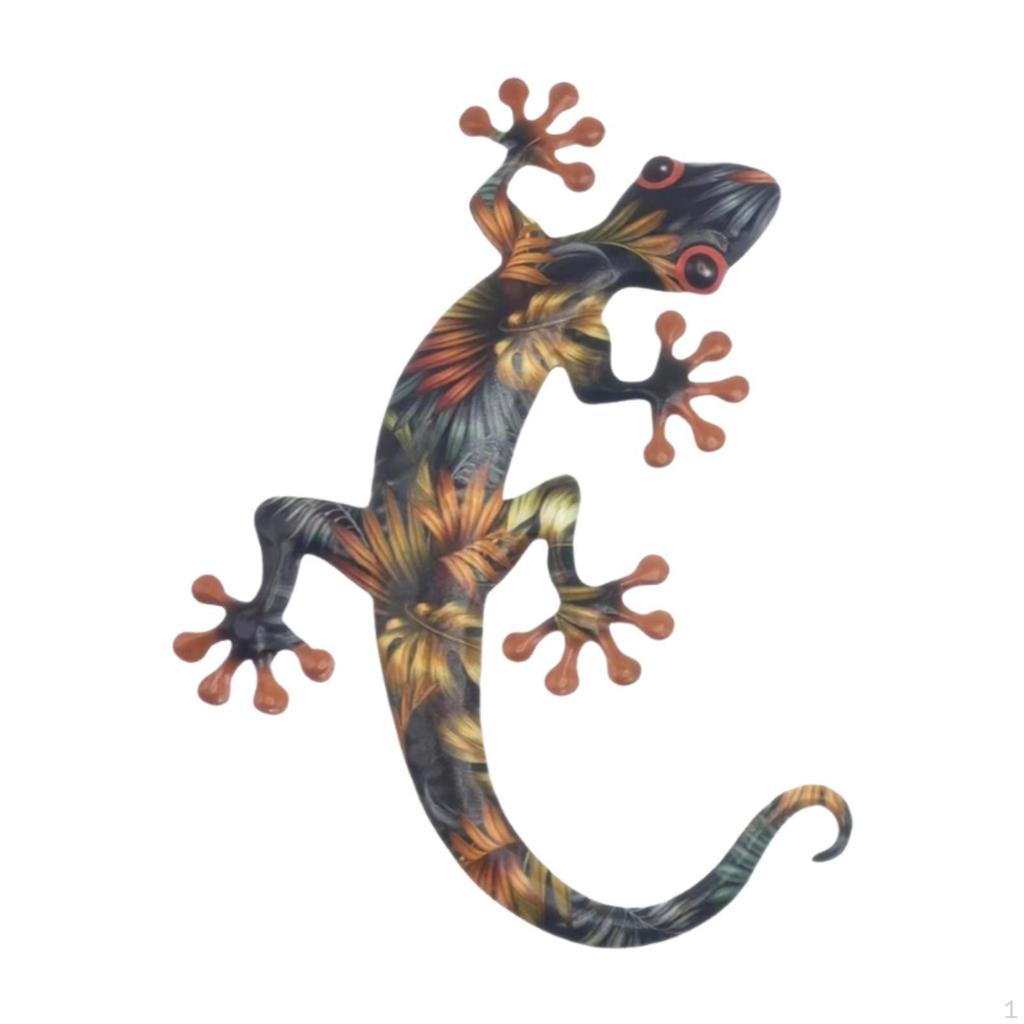 Animal Statues Metal Gecko Decor Gift for Home And Garden