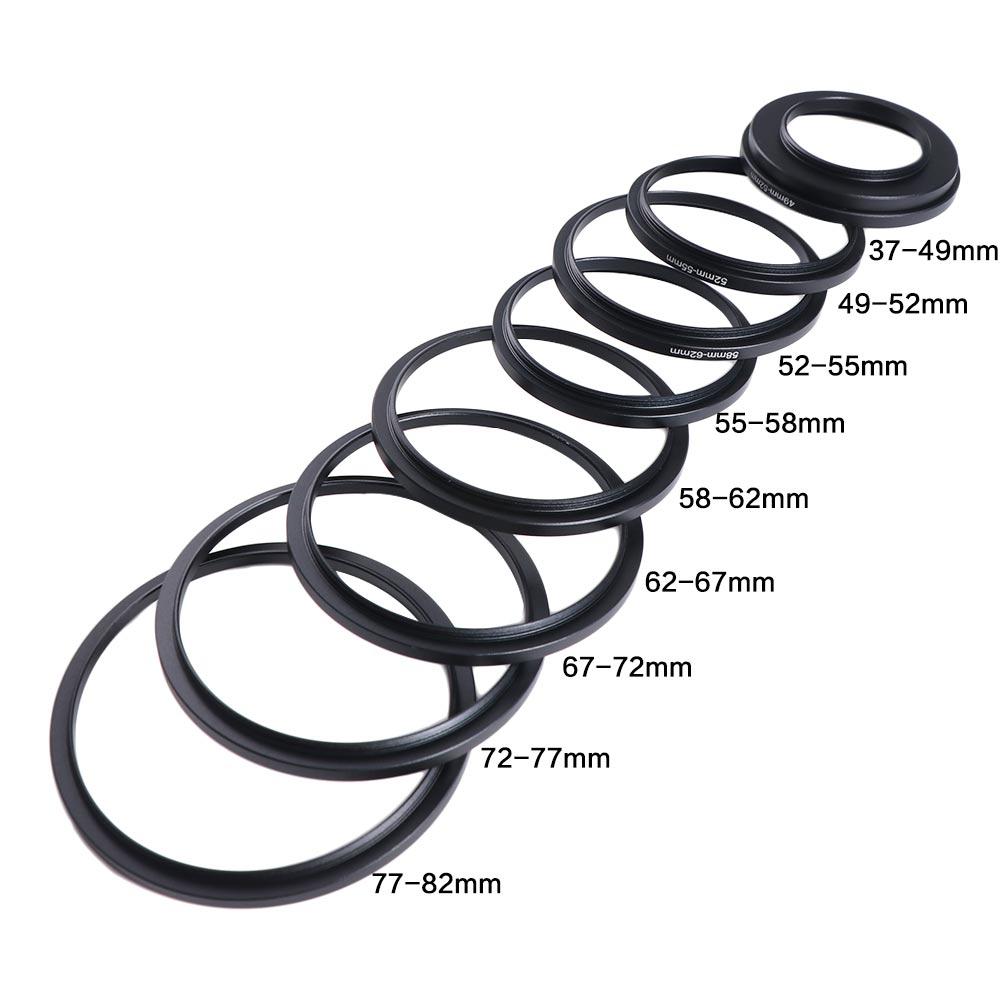 9pcs Filter Ring Adapter Set Camera Ring Adapter Aluminum Zinc Zinc Alloy Lens Adapter Filter  SLR Camera