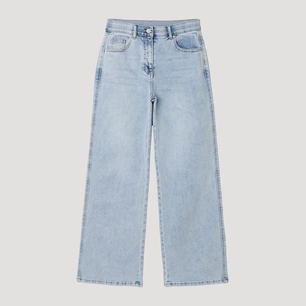 

[shs Miss] Джинсовые брюки с широкими полосками сзади Ssmlp22070 Ll light blue/55