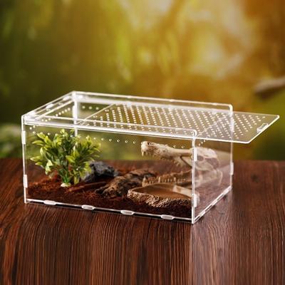Terrario in Acrilico Ventilato per Rettili Casa Habitat per Geco Nuova Cuccia per Rettili per Serpente