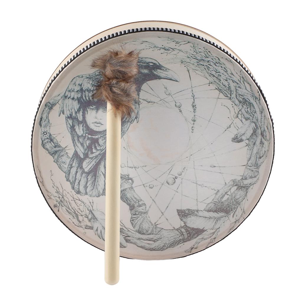 Shaman Drum with Drum Stick Deep Bass Healing Tool Decoration