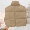 Women's Thick Warm Vest Autumn Winter Zipper Closure Loose Jacket with Pockets Windproof Stand-Up Collar Gilet for Daily Wear Dating Street Office