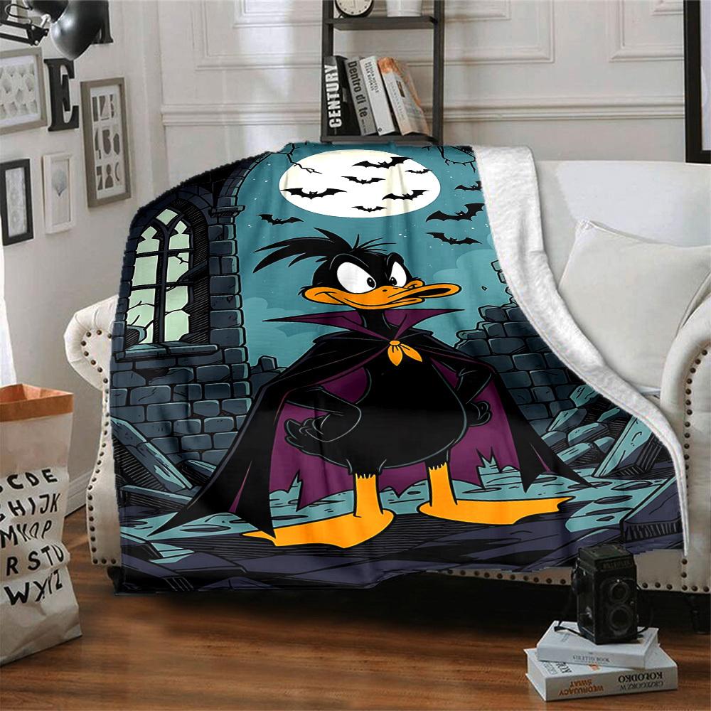 1pc Daffy Duck Blanket Lightweight Flannel Throw For Sofa, Bed, Travel, Camping, Livingroom, Office, Couch, Chair, And Bed
