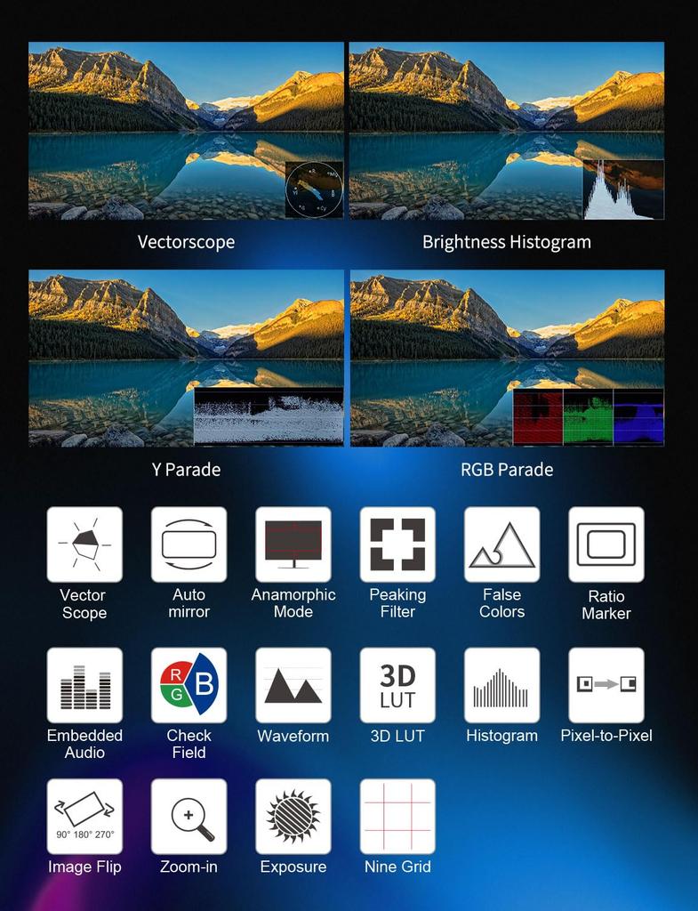 FEELWORLD F6 PLUS HDR SLR Field Monitor 1920x1080 IPS Full HD Touchscreen 4K with HDMI F750 6-inch Input/Output