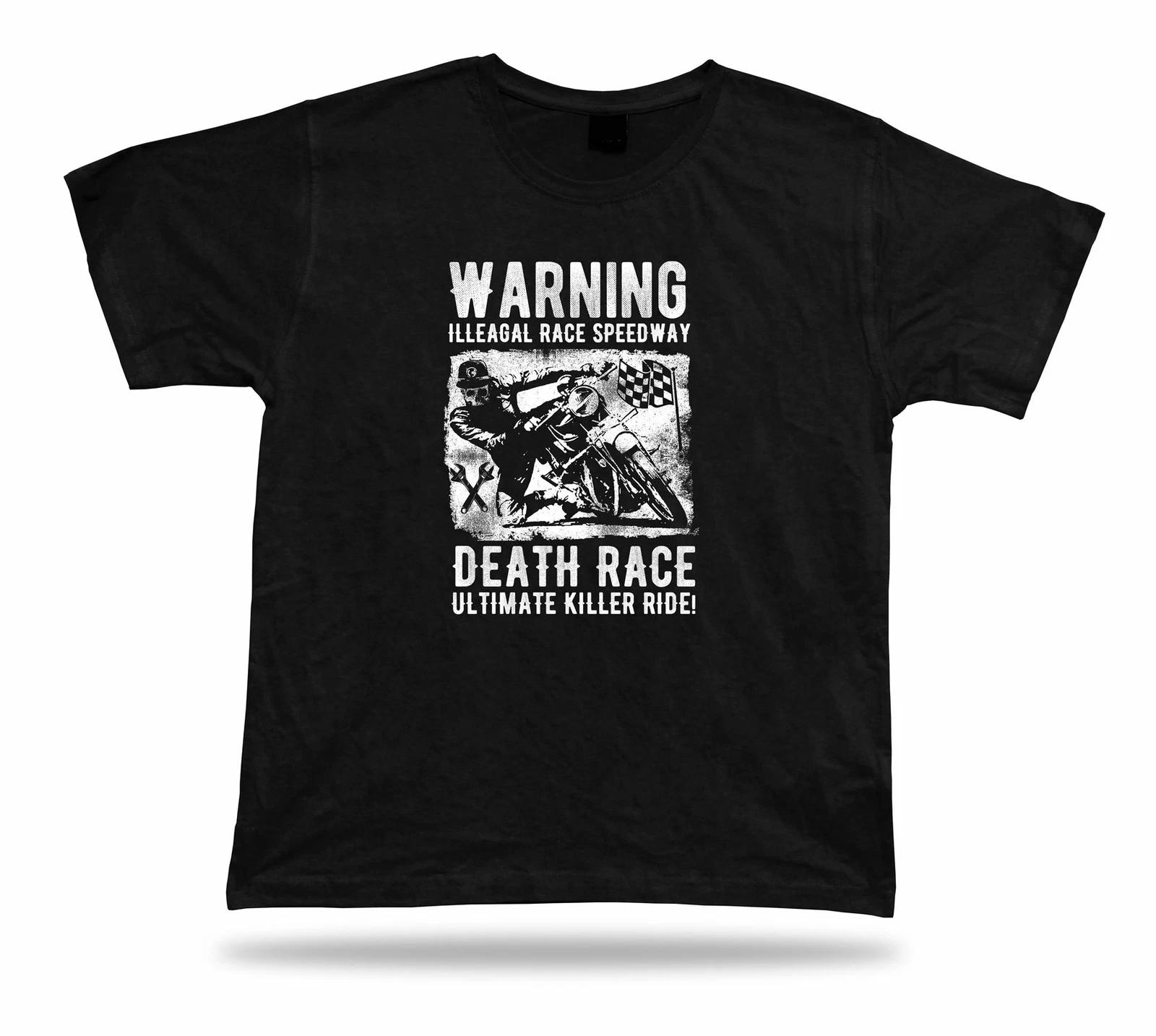 Tshirt Tee Shirt Birthday Gift Idea Illegal Race Speed Warning Death Ride Bike L