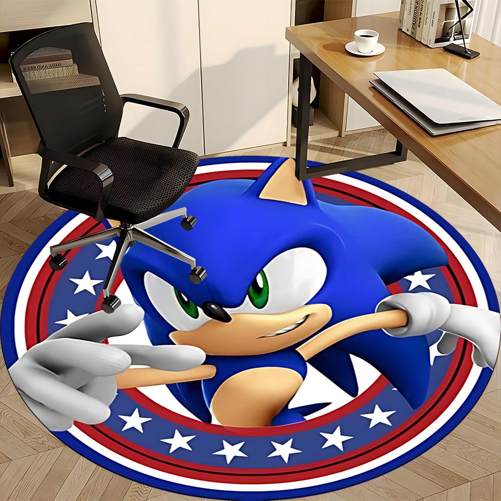 1pc Sonic Adventure Office Round Area Rug,  Under Office Chairs Bedroom Living Room Home Decor a0926026