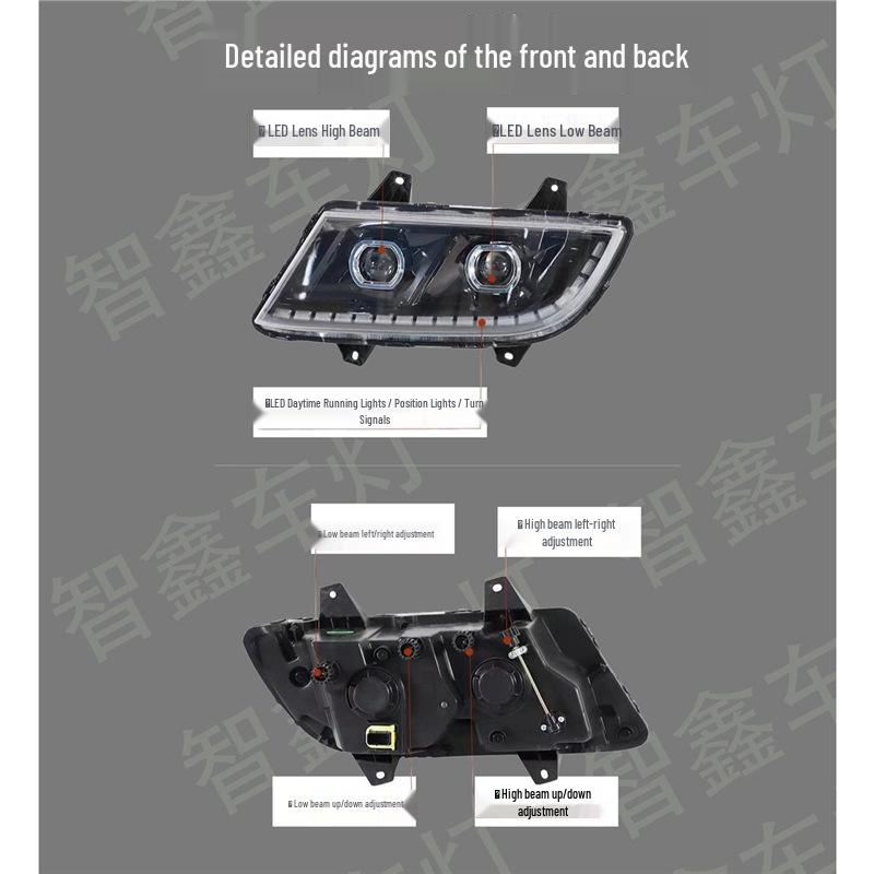 Dual-Lens Full-LED Laser Retrofitting Kit for Jiefang Xinhhanwei TianV HanV2.0 LongVH Headlights