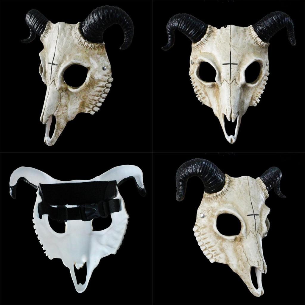 Halloween Sheep Skull Mask Resin Material Role Play Accessory For Costumes And Festivals