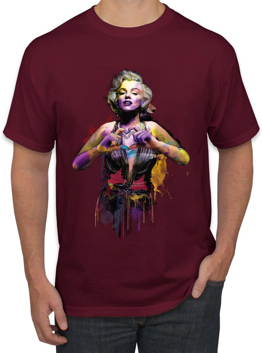 Мужская графическая футболка Marilyn Watercolor Love Поп-культура S разноцветный
