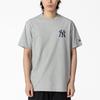 New Era MLB Hot Dog Letter Cartoon Print T-Shirt Unisex Tops Gray 12715375