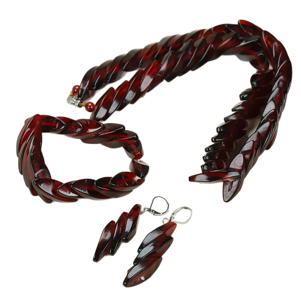 Herbst Retro Ring & Halsketten Set: Trendige, vielseitige Harzbänder für Damen