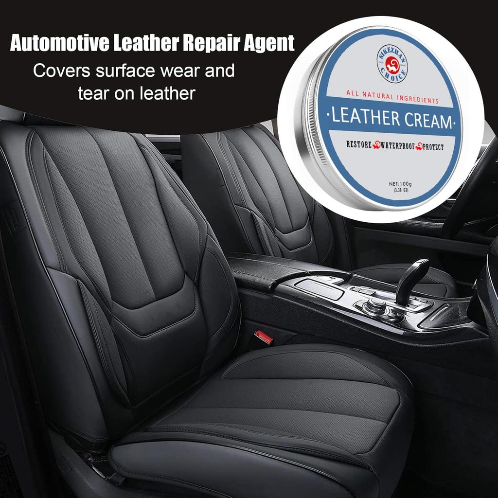 SIKEZHAN Leather Conditioner Balm – Natural Leather Care Cream for Car Seats & Interior | Clear & Odorless