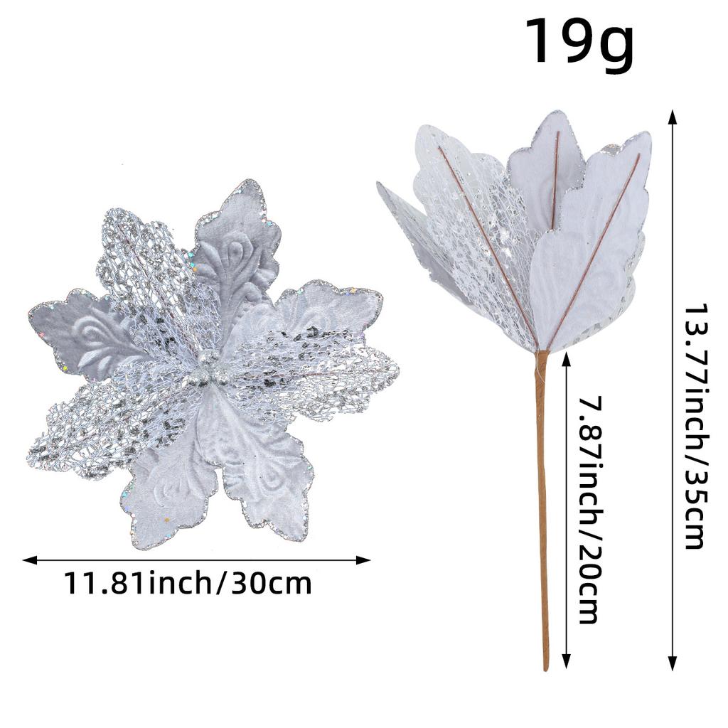 Simulated Flower Glitter Sequin Christmas Home Party Multiple Colors Unique Decorative Accessories