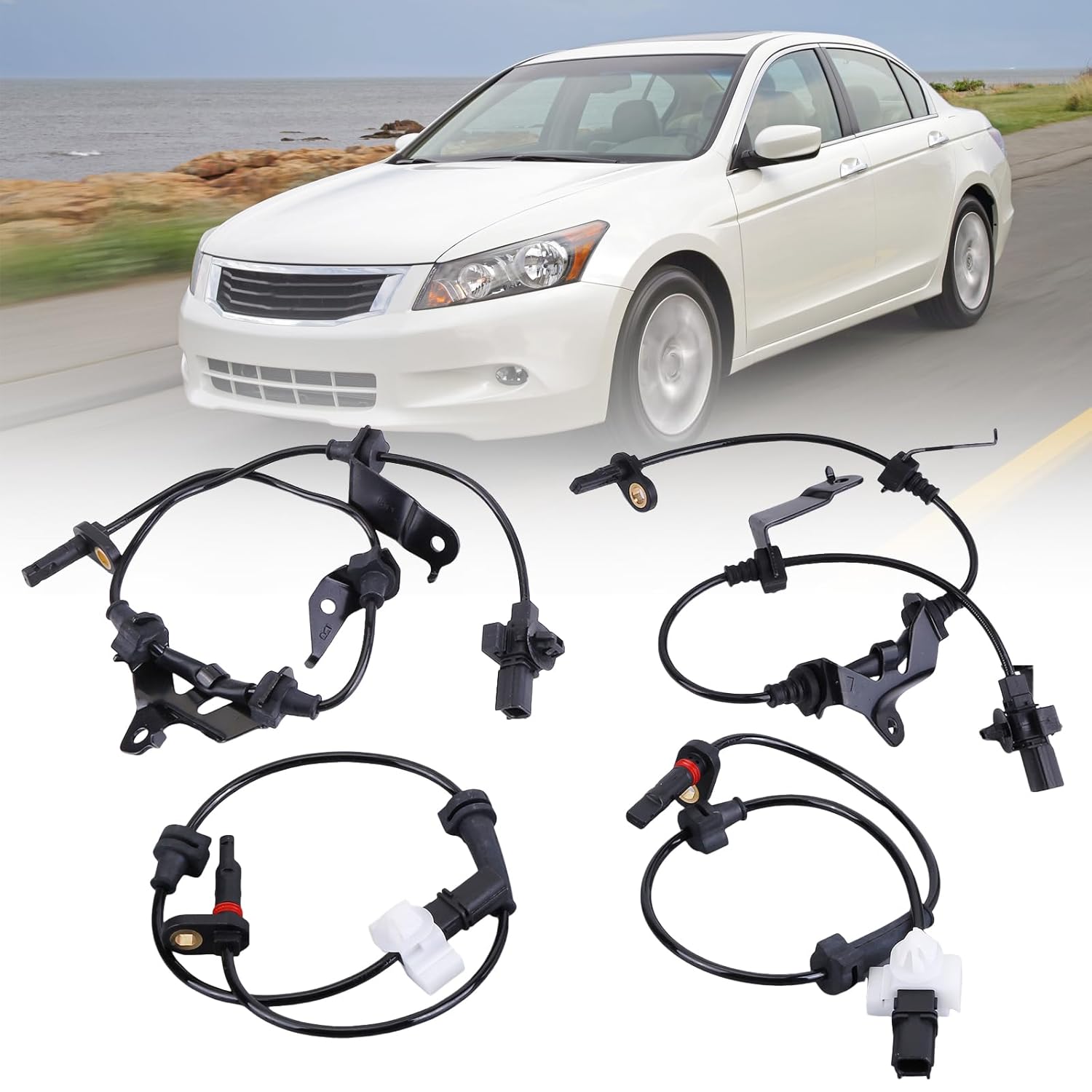 

4PCS ABS Wheel Speed Sensor Front Rear Left & Right for 2008-2012 Honda Accord EX-L EX LX-P SE Sedan 2.4L 3.5L ABS Anti Lock Brake Wheel Speed Sensor