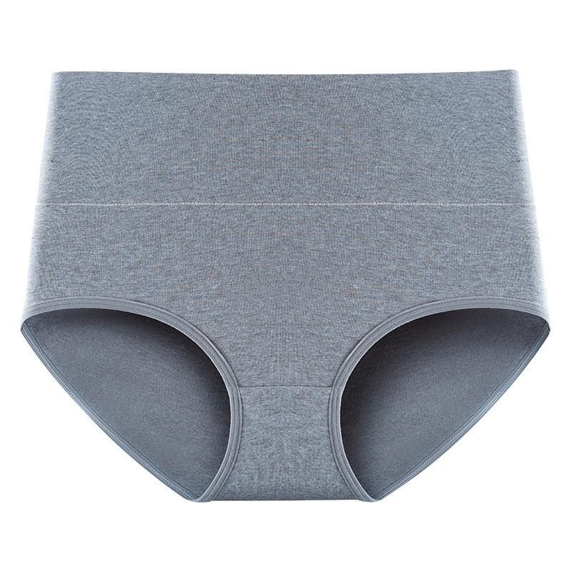 Women's Large Size Colored Cotton Antibacterial Pure Cotton Belly High Waist Triangle Briefs