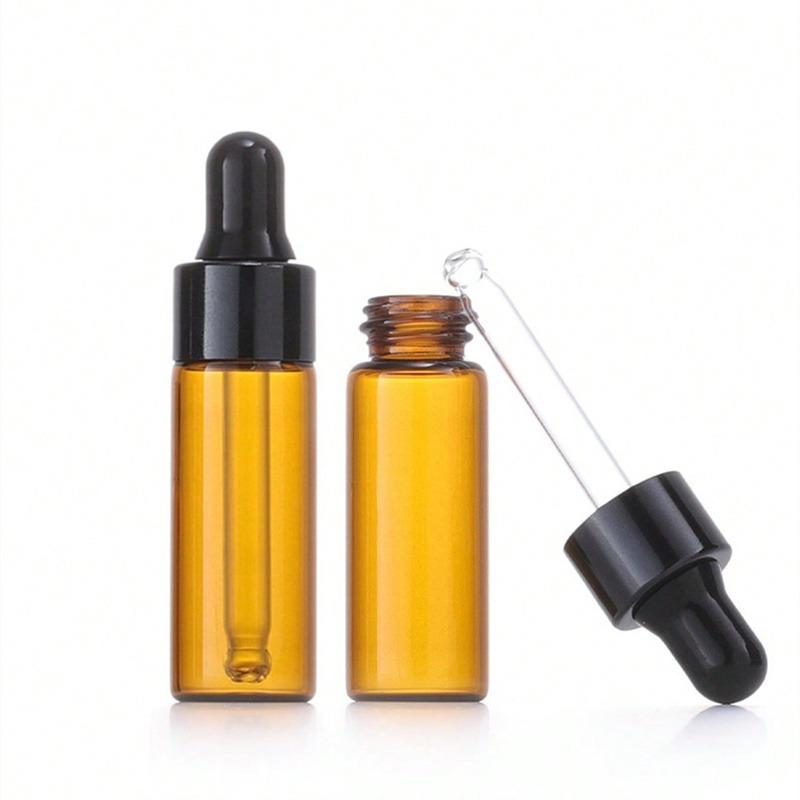 10 Stück 5ml Bernstein Tropferglasflaschen Niedliche Ätherische Ölflaschen mit Augentropfer für Parfüm