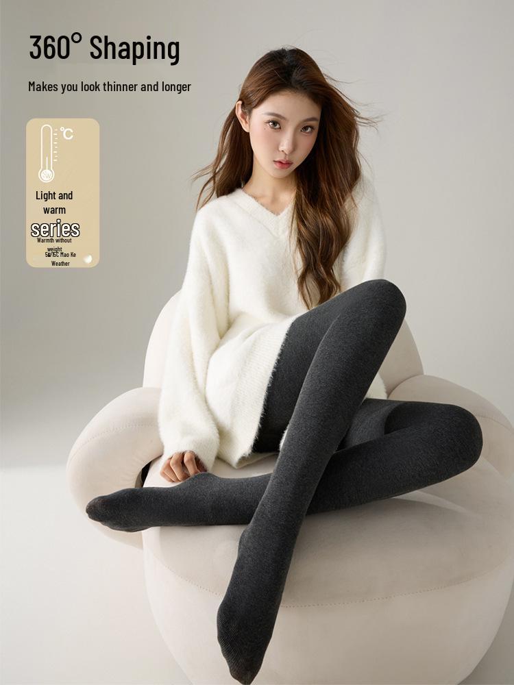 Striped Women's Compression Pantyhose - Autumn/Winter Butt Lifting, Thick Fleece Lined, Warm Plus Size Base Layer.