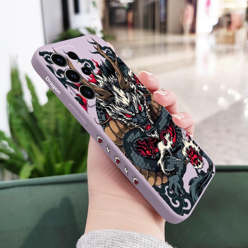 

Reversed Dragon Phone Case For Samsung Galaxy S26 Plus Ultra Silicone Cover Galaxy S26 Ultra світло-фіолетового кольору