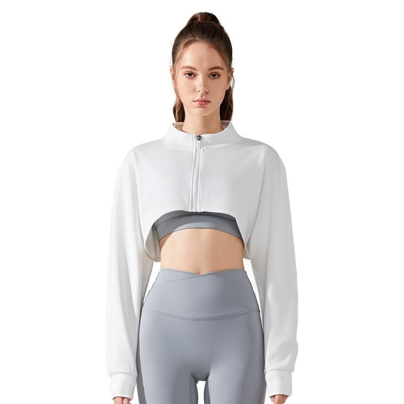 

Женская толстовка с лацканами и халтером на молнии, короткий кардиган XL белый